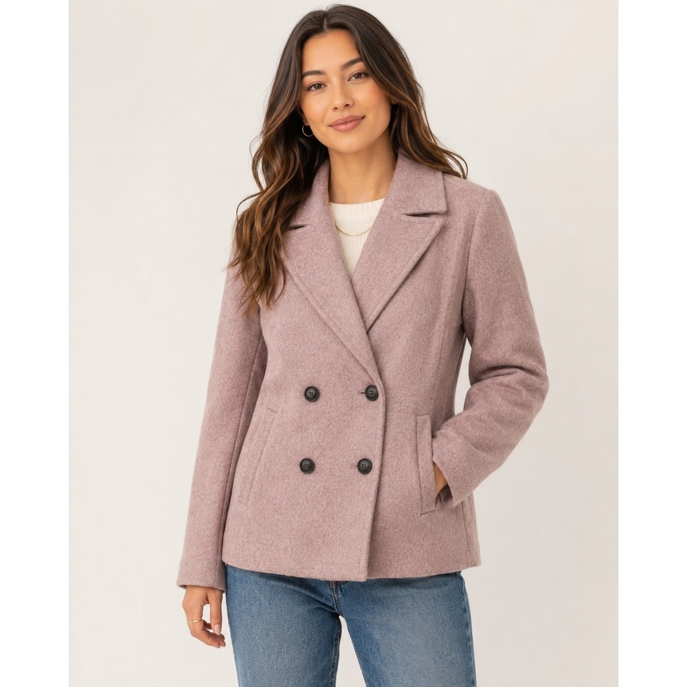 Old Navy Women's Peacoat Size M Mauve Double Breasted Jacket